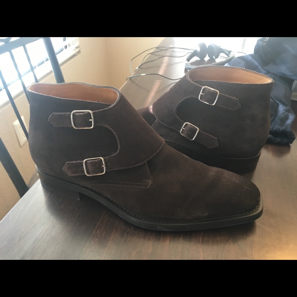 Suitsupply Suede Double Monk Blake Stitched Boots - Picture 2 of 5